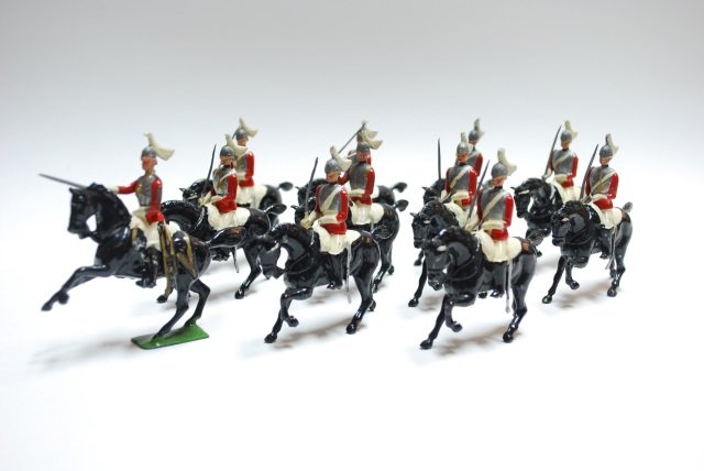Britains from Set #1 Life Guards: Post War. 11 pieces, unboxed, condition very good