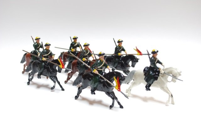 Britains from Set #136 Russian Cossacks: Post War. 7 pieces, unboxed, condition very good