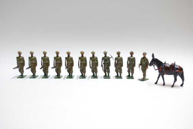 Britains from Set #1893 Indian Army Service Corp: Post War. 12 pieces, unboxed, condition very good