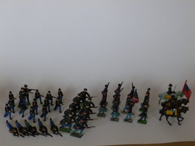 Johillco Civil War Union Infantry and Cavalry: Post War. 45 pieces, unboxed, condition very good