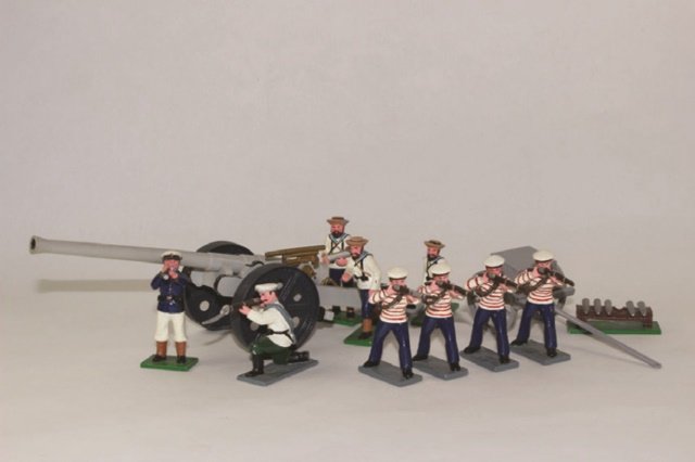 Trophy Miniatures Naval Cannon: Crew With Infantry Excellent Condition No Box 12 Pieces.