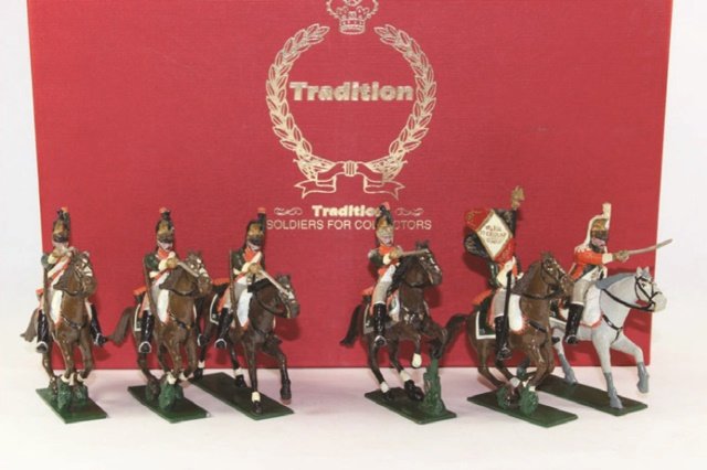 Tradition Napoleonic French Cavalry 1812: Line Dragoons Set 711 Line Dragoon Set 712 Excellent Condition With Box 6 Pieces.