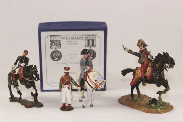 All the Queens Men Napoleonics: Marshall Ney TB286 Napoleon and Roustan TB194 LaSalle TB371A. 4 Pieces.