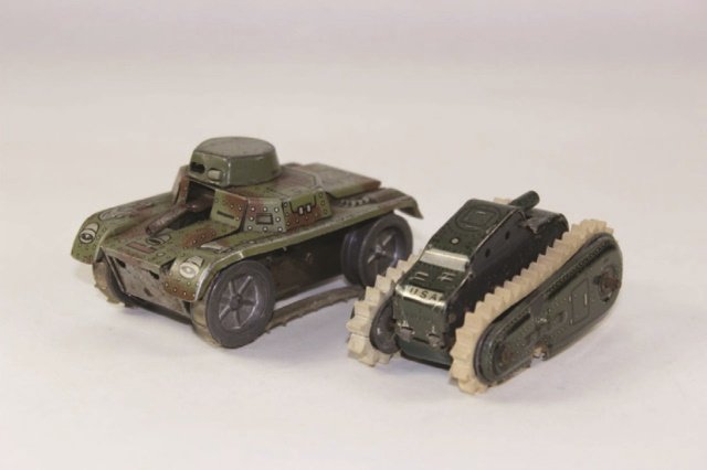 Gama Tinplate Clockwork Tanks: T56 British Tank marked USA Excellent Condition No Box 2 Pieces.