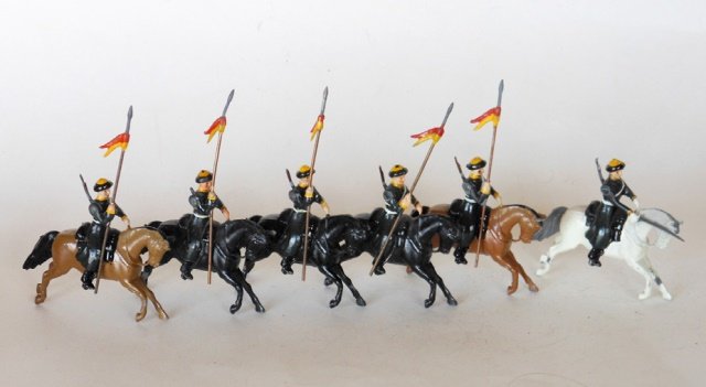 Britains from #136 Russian Cossacks: Post War. 6 pieces. Unboxed. Condition excellent.