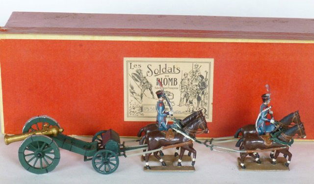 Mignot Napoleonic Gun Team: 6 pieces, with original box. Condition very good. Box Very good.