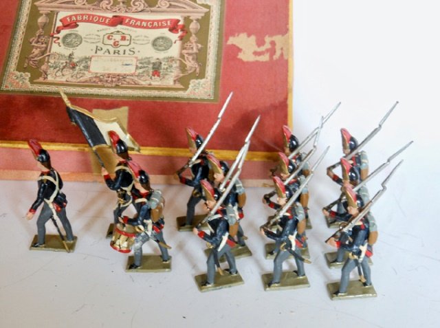 Mignot Prussian Infantry: Post War. 12 pieces with original box, untied. Condition very good, box good.