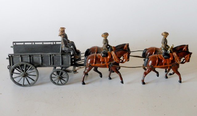 Britains EXCEPTIONALLY RARE Boer War Wagon: Pre-War. 7 pieces. Unboxed. Condition very good.