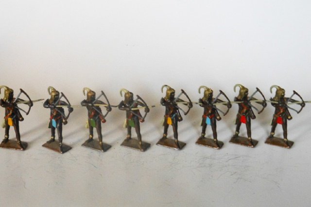 Britains Set #202 Togoland Warriors: Post War. 8 pieces. Unboxed. Condition very good.