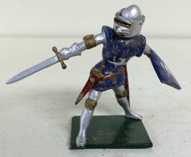 Courtenay- Sieur de Moreul #3: With moveable visor. Signed on base 'Made in England by R Courtenay 3.' Post War. 1 Piece. Condition Near Mint.