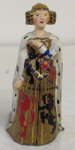 Courtenay- Queen Phillippa: Painted with rare quarter coat. Signed on base 'Queen Phillippa Made in England.' 1 Piece. Post War. Condition Excellent.
