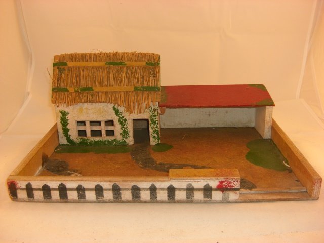 Farmhouse: Farmhouse; wooden; base 16 3/4” x 11 3/8”; condition excellent similar to line of Hugar.