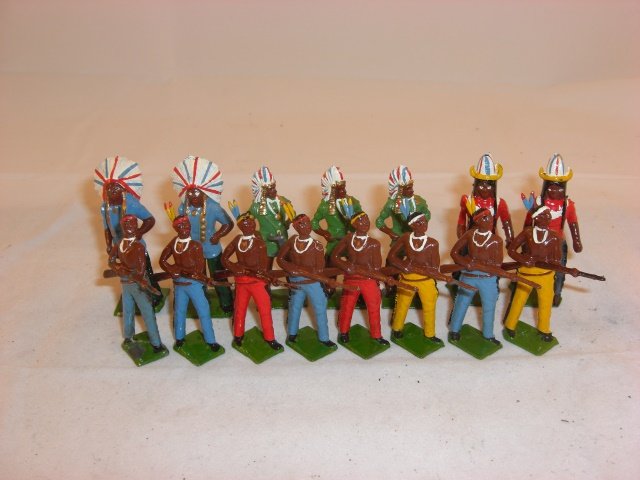 Britains from #150 North American Indians: Britains from #150 North American Indians; condition pristine; 15 pieces; post war.