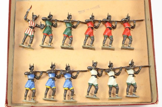 CBG Mignot Touares Warriors: Original Tied in Box 1950?s Near Mint 12 Pieces.