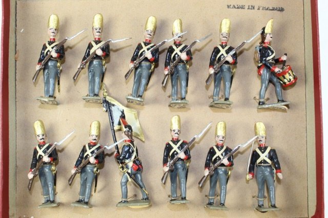 CBG Mignot Prussian Infantry: Advancing 1810, Tied in Box 1950?s Near Mint 12 Pieces.