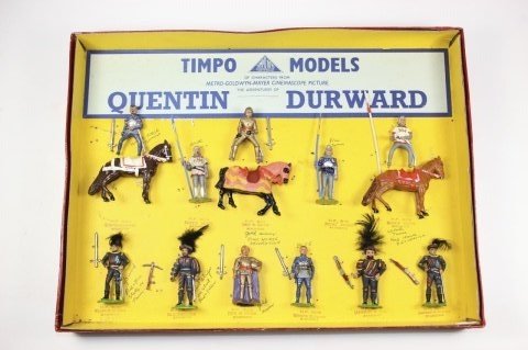 Very Rare Timpo Models Quentin Durward: Medieval Knights With Weapons Writing on Card With Box No Box Top Correct Contents 11 Pieces.
