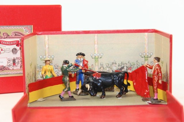 C.B.G. Mignot Spanish Bullfight: #554 Diorama Excellent Condition No Box 6 Pieces.