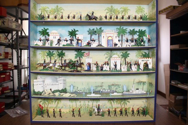 C.B.G. Mignot Siege of Gibralter: Diorama 5 Sections High Several Frames Loose and Damaged With Box 75 Pieces.