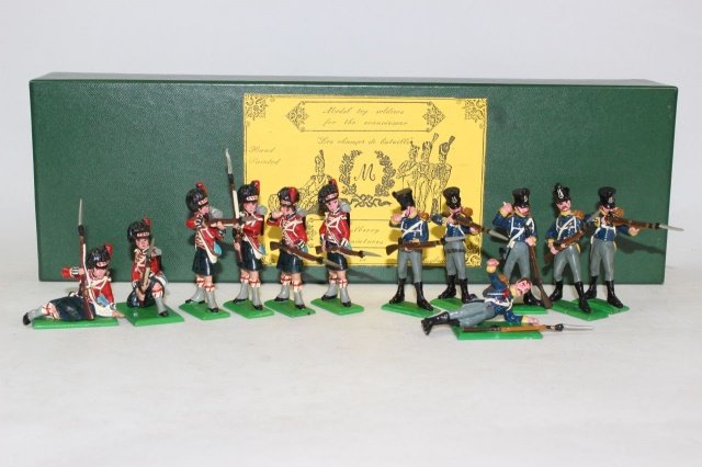 Mulberry Miniatures Prussian Infantry At Waterloo: #BN67 #AN2 And 42nd Highlanders Excellent Condition With Box 12 Pieces.