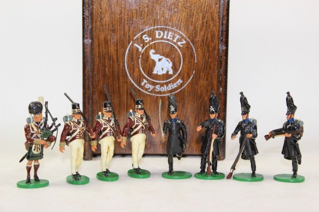 J.S. Dietz Napoleonic Wars: Mounted French Cavalry Excellent Condition With Box 8 Pieces.