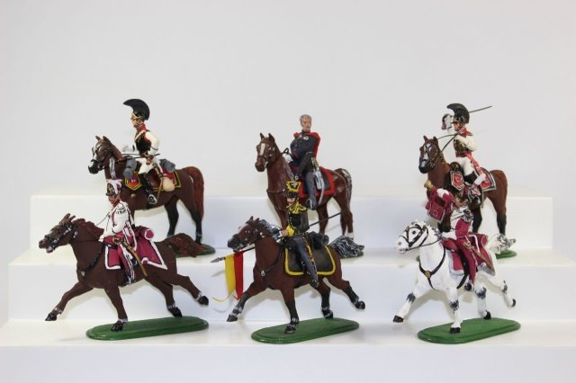 Russian Miniature Napoleonics: Niena Napoleonic Cavalry Assortment Excellent Condition No Box 6 Pieces.
