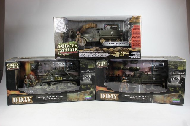 Forces Of Valor US Tanks: MS M5A1 Stuart US M3A1 Half Track x2 Excellent Condition With Box 3 Pieces.