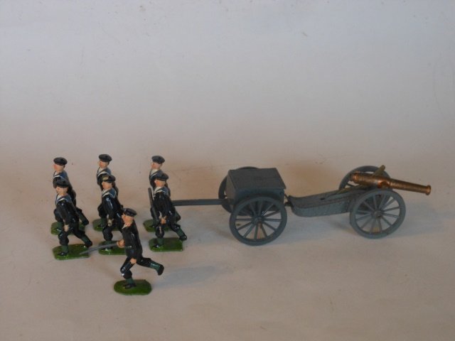 Britains Set # 79 Royal Navy Landing Party: Post War. 9 Pieces. Unboxed. Condition Very Good.