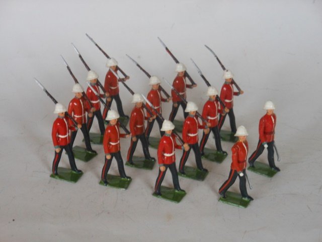 Britains from Set #1633 Princess Patricia’s: Post War. Unboxed. 14 Pieces. Condition Very Good.