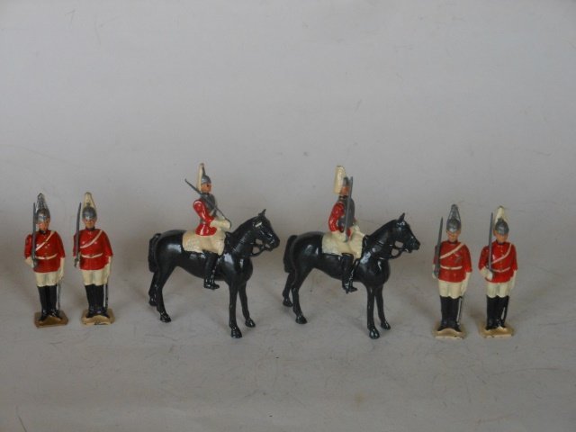 Britains Set #2029 Life Guard Sentries: Post War. Unboxed. 6 Pieces. Condition Very Good.