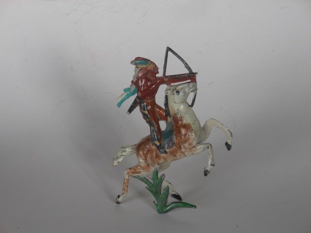 George Munkle, Indian Chief Mounted: Firing bow on rearing horse. Post War. Condition Very Good. Unboxed.