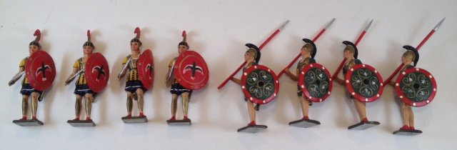 Mignot Greeks: 8 pieces. Condition Excellent. No Box. Post War.