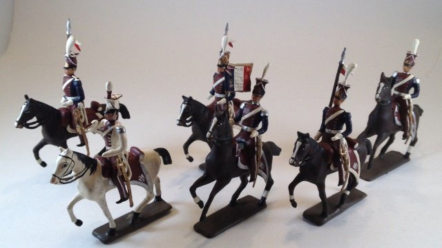 Mignot Landers Polonais 1812: 6 pieces. Condition Excellent; Riders affixed with blue tac. No Box. Post War.
