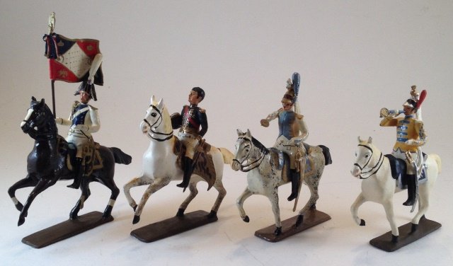 Mignot Misc. Napoleonic Cavalry: 4 pieces. Condition Excellent. No Box. Post War.