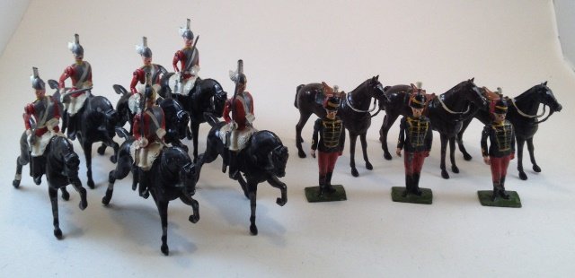 Britains Life Guards & 11th Hussars #1,182: 12 pieces. Condition Good. No Box. Post War.