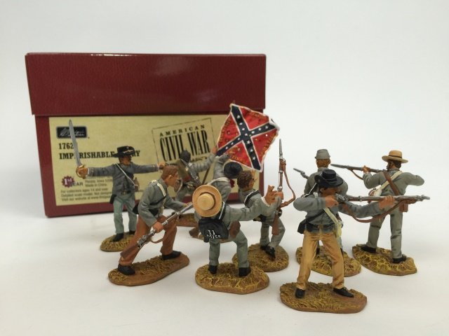 W Britain Imperishable Glory Set #17624: American Civil War. Limited edition set that was inspired by the artwork of Dale Gallon and was produced for one year only. Includes postcard of 'Imperishable Glory' painting by Dale Gallon. With orig