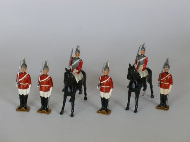 Britains Set #2029 Life Guard Sentries: Post War. 6 pieces. Unboxed. Condition excellent.