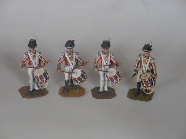 Stadden Studio painted, British Marine Drummers: 4 pieces. Condition excellent