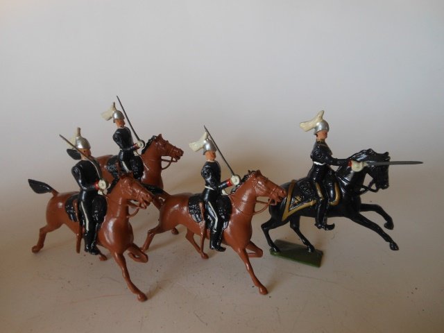 Britains from Set #1631 Governors General Horse: Guards from Canada. 4 pieces. Post War. Unboxed. Condition very good.