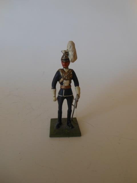 Greenwood and Ball 17th Lancer officer: White plume at side of helmet, arms apart. Unboxed. Condition very good.