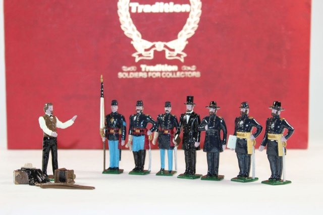 Tradition No. 30 President Lincoln: President Lincoln And His Generals With Matthew Brady Photographer and Accessories Excellent With Boxes 8 Pieces approx.