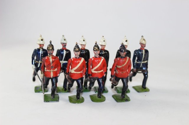 Britains from #97 and Royal Marines: Prewar Running at Trail Excellent Condition (1 Arm Detached) 10 Pieces no box