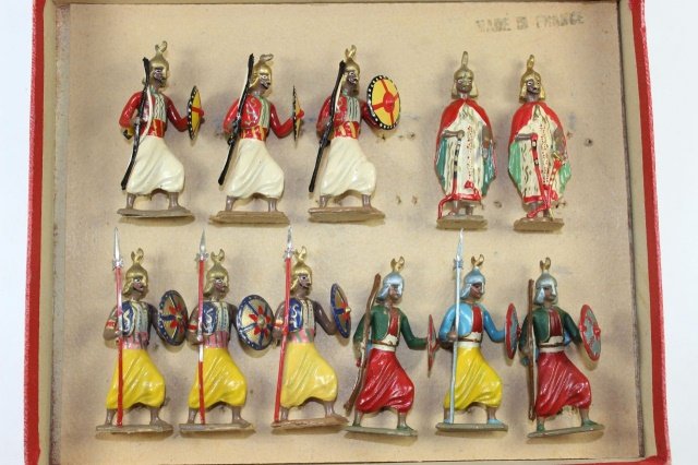 C.B.G. Mignot Muslims: Spears Very Good to Excellent Condition (1 back strap is off) Boxed 11 Pieces