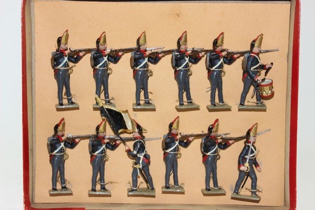 C.B.G. Mignot Napoleonics Prussian Infantry: Standing Firing With Standard Drummer And Officer Near Mint Condition Boxed 12 Pieces