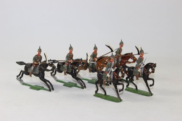 Heyde German Lancers Cavalry: At The Charge 48mm Excellent Condition Unboxed 6 Pieces