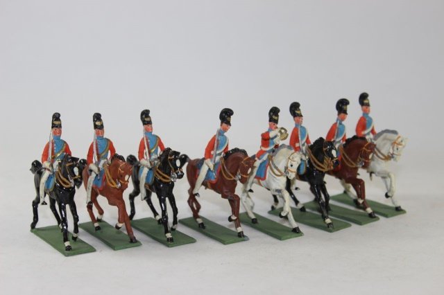 Heyde US Dragoon Cavalry: Swords At The Carry Very Good Condition (2 tails missing) Unboxed 8 Pieces