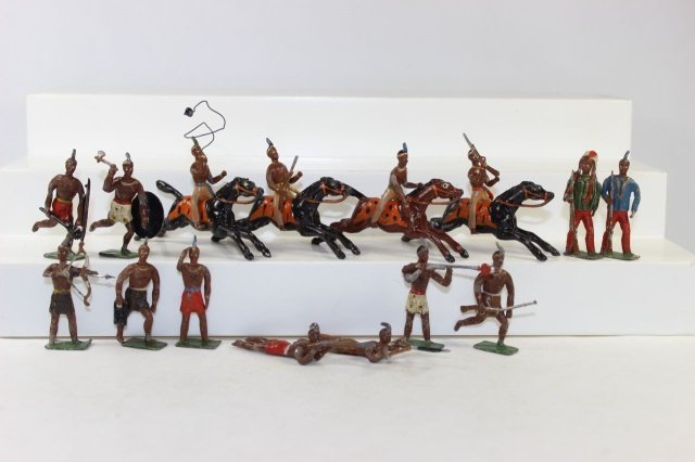 Heyde Indian Braves: Mounted And Foot 48mm Excellent Condition Unboxed 15 Pieces