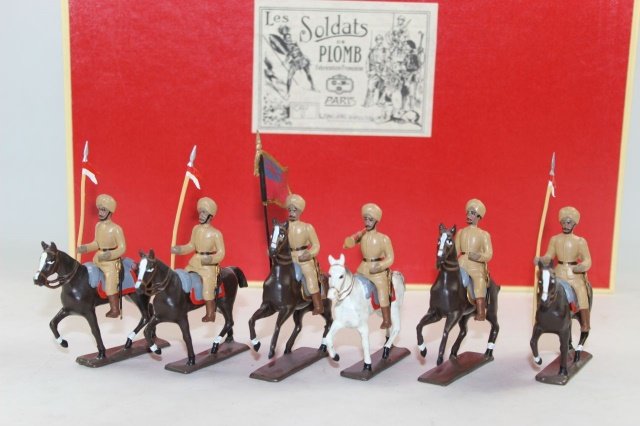 C.B.G. Mignot Hindu Lancers: Cavalry With Bugler Standard Excellent Condition Boxed 6 Pieces