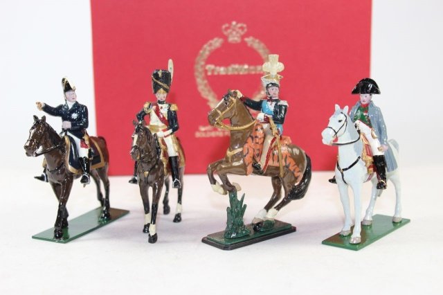 Tradition Napoleonics: The Duke Of Wellington No 735, Dorsenne Colonel General of French Imperial Guard Grenadiers No NIM, Joachim Murat King of Naples 1808, Emperor Napoleon No 736 Near Mint Condition Boxed 4 Pieces