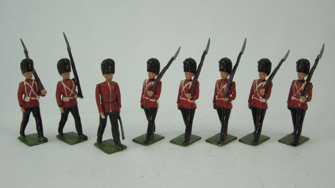 Britains Set #7 Royal Fusiliers: Post War. No box. 8 Pieces; Including Officer. Condition Excellent.