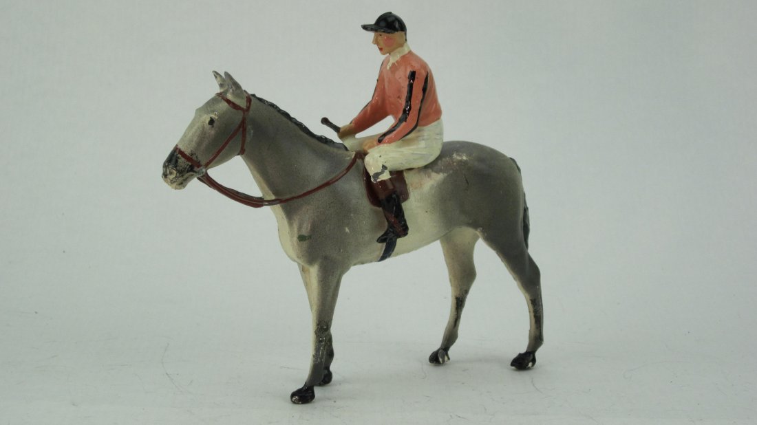 Britains Set #RC 16 Racing Colors Greentree Stable: Post War. Circa 1955. No box. 2 Pieces. Condition Very Good.